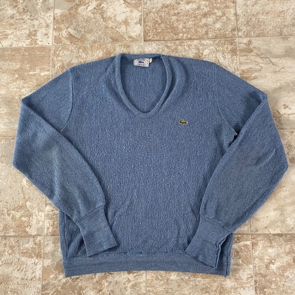 Lacoste Other - Vintage Men's Izod Lacoste Navy Blue V-Neck Pullover Sweater Made in USA Large